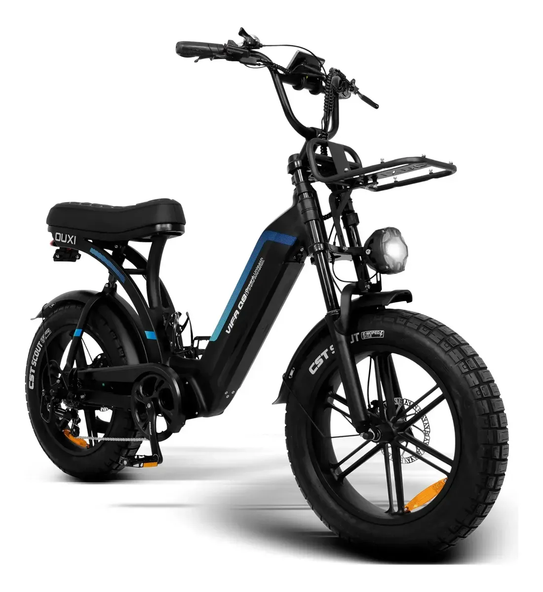 Bicicleta Elétrica Ouxi Q8 1000W de quadro aberto