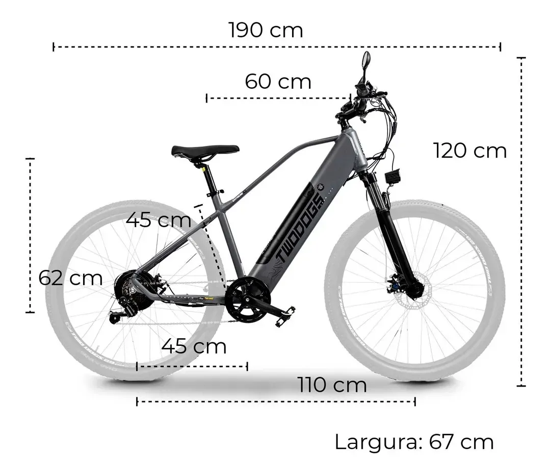 Medidas da Bicicleta Eletrica Extreme X1 48v 500w Com Alarme Bikelete